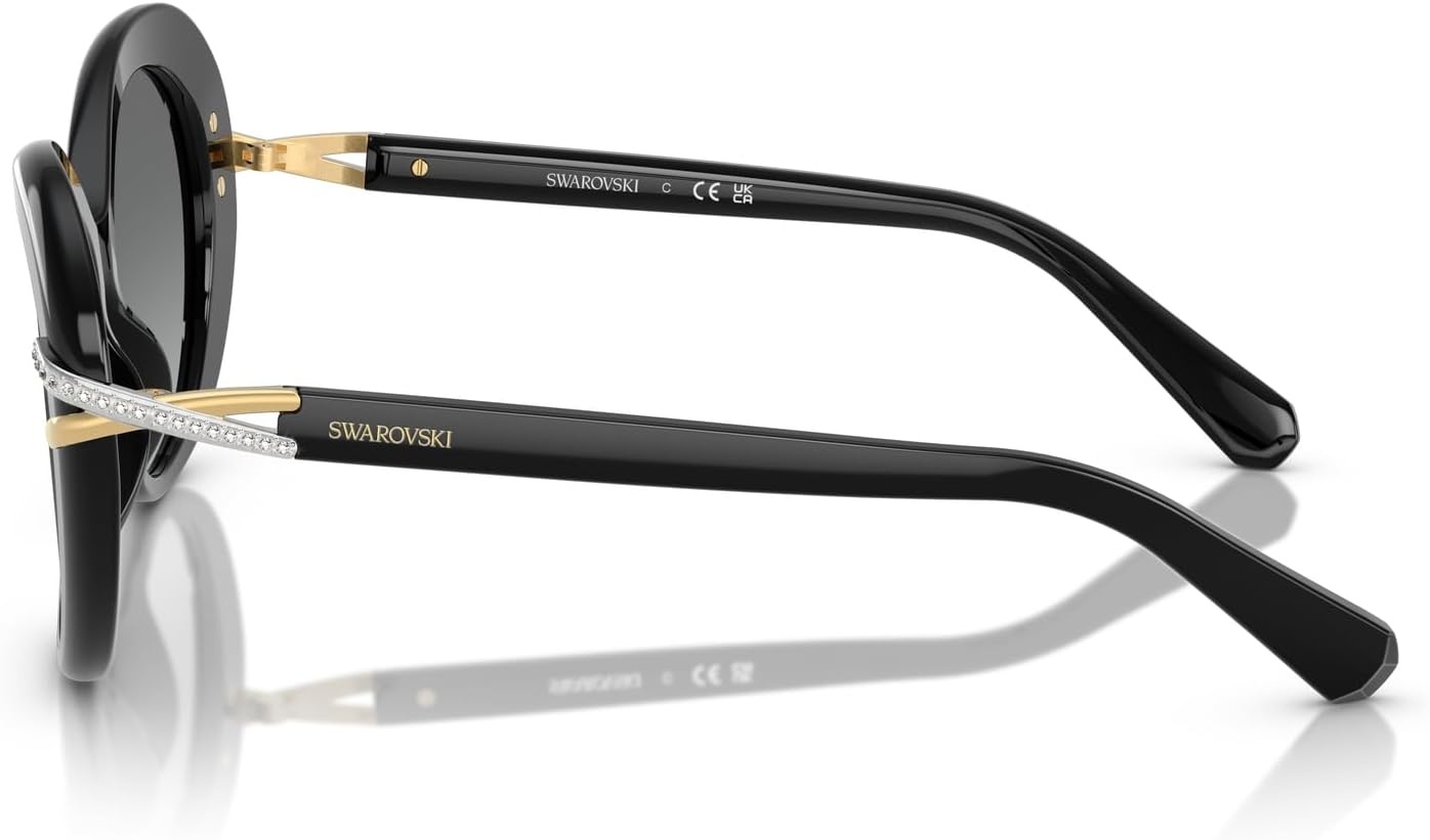 image:imageSwarovski womens Sk6026f Low Bridge Fit Butterfly SunglassesBlackGrey Gradient