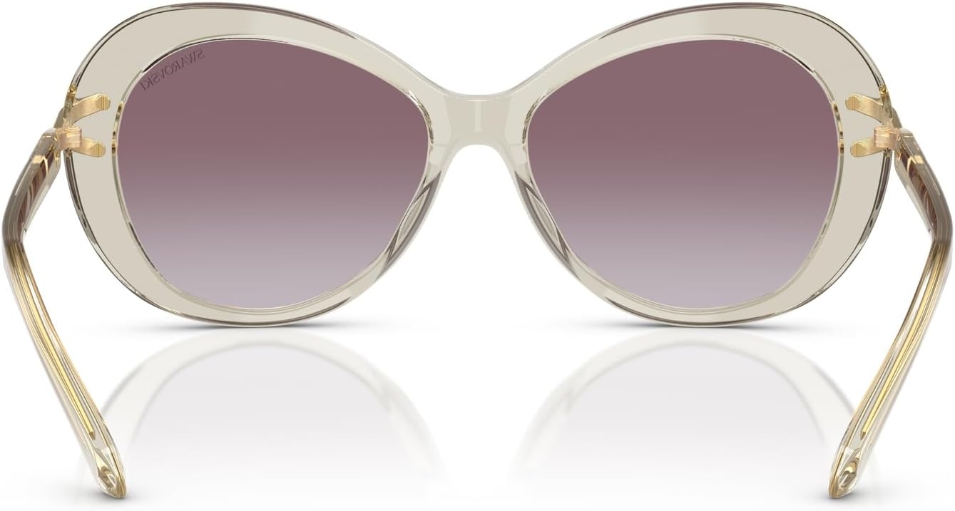 image:imageSwarovski womens Sk6026f Low Bridge Fit Butterfly SunglassesTransparent BeigeViolet Gradient