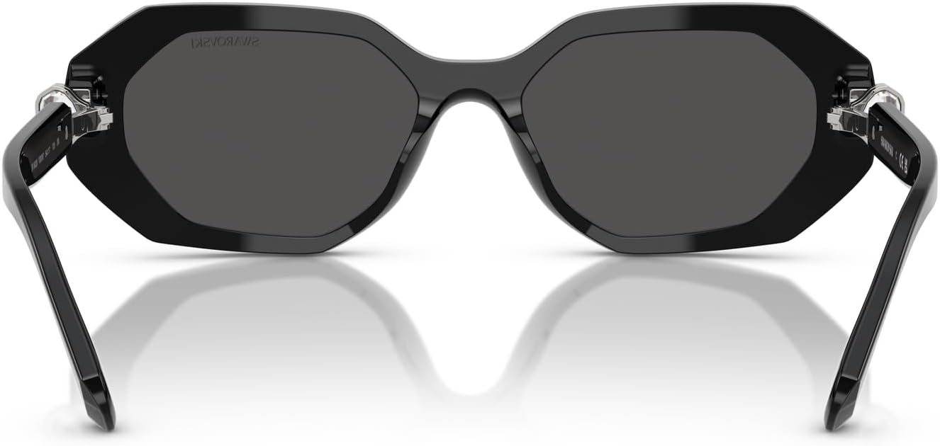 image:imageSwarovski womens Sk6028 Hexagonal SunglassesBlackDark Grey