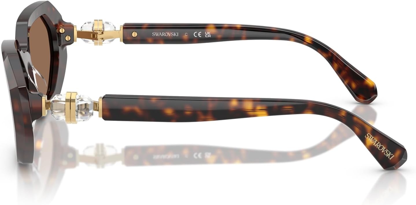 image:imageSwarovski womens Sk6028 Hexagonal SunglassesDark HavanaDark Brown