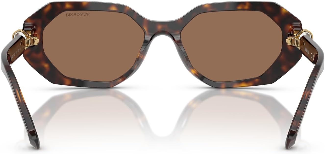 image:imageSwarovski womens Sk6028 Hexagonal SunglassesDark HavanaDark Brown