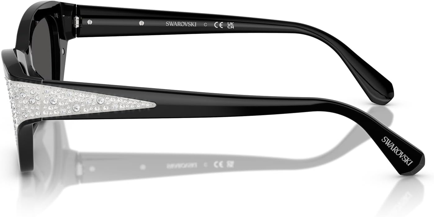 image:imageSwarovski womens Sk6029 Cat Eye SunglassesBlackDark Grey