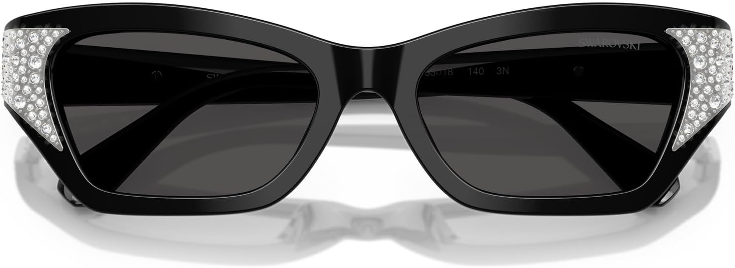 image:imageSwarovski womens Sk6029 Cat Eye SunglassesBlackDark Grey