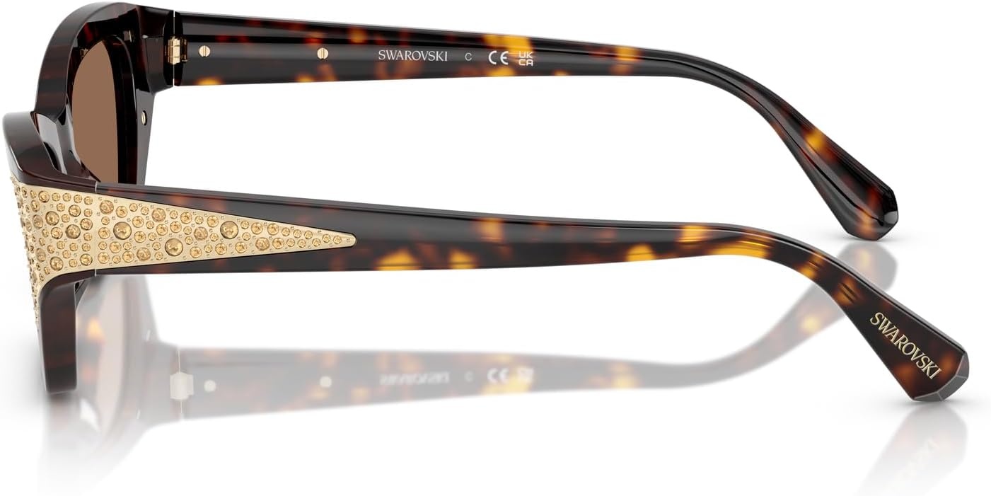 image:imageSwarovski womens Sk6029 Cat Eye SunglassesDark HavanaDark Brown