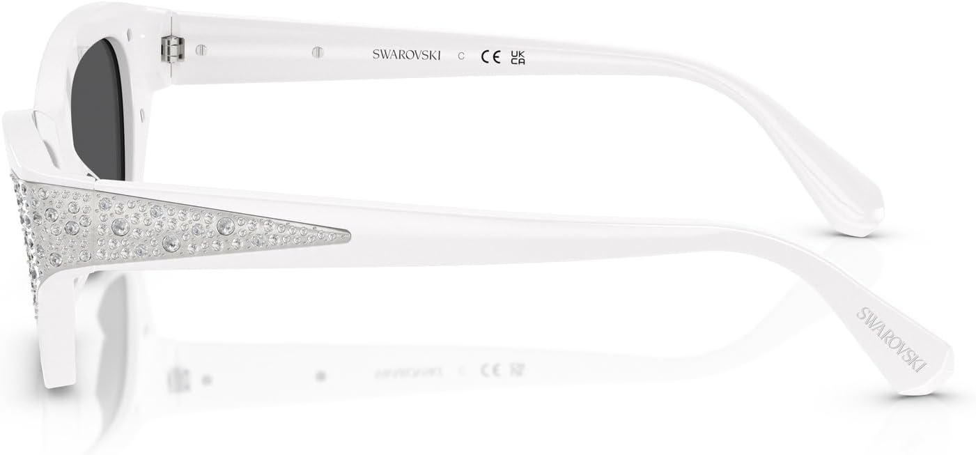 image:imageSwarovski womens Sk6029 Cat Eye SunglassesMilky PinkGrey Mirrored Black