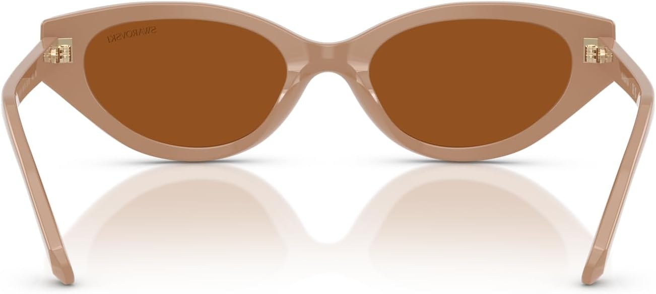 image:imageSwarovski womens Sk6030f Low Bridge Fit Round SunglassesBeigeDark Brown