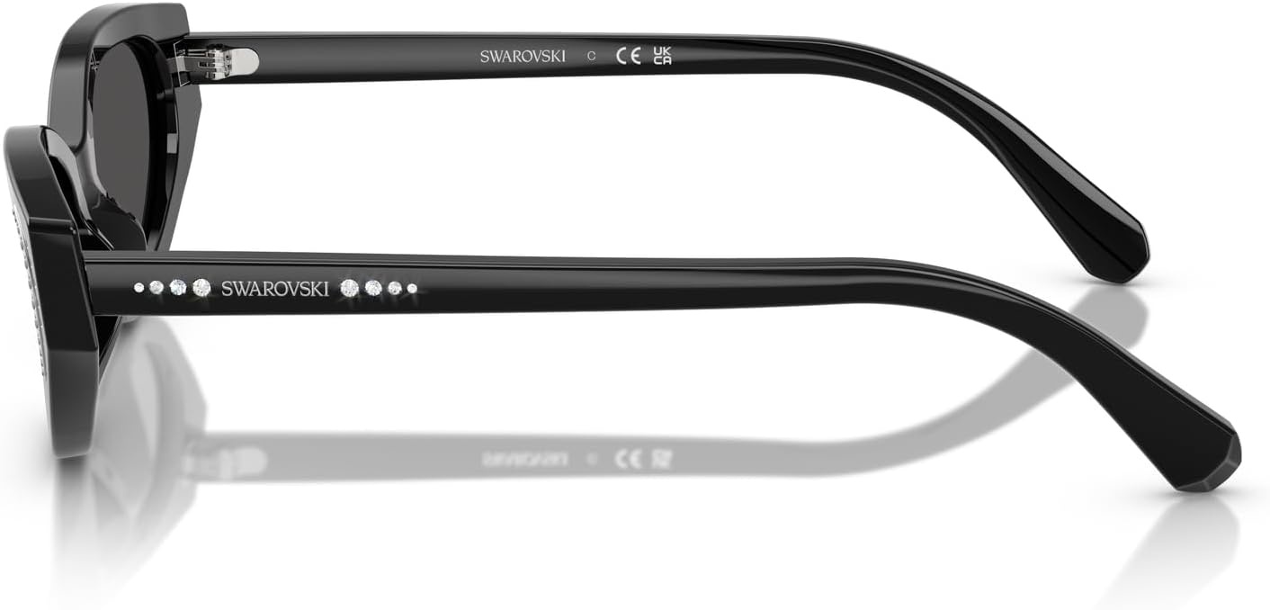 image:imageSwarovski womens Sk6030f Low Bridge Fit Round SunglassesBlackDark Grey