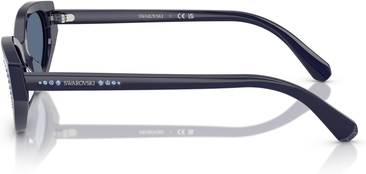 image:imageSwarovski womens Sk6030f Low Bridge Fit Round SunglassesBlueDark Blue