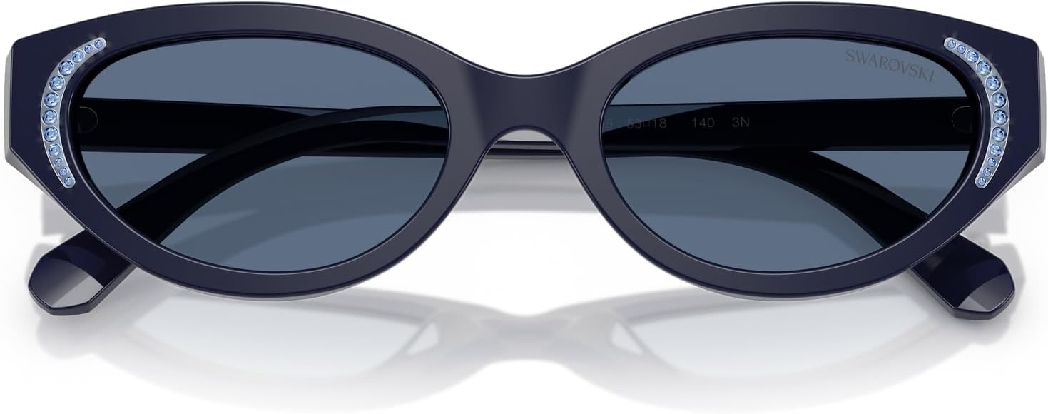image:imageSwarovski womens Sk6030f Low Bridge Fit Round SunglassesBlueDark Blue
