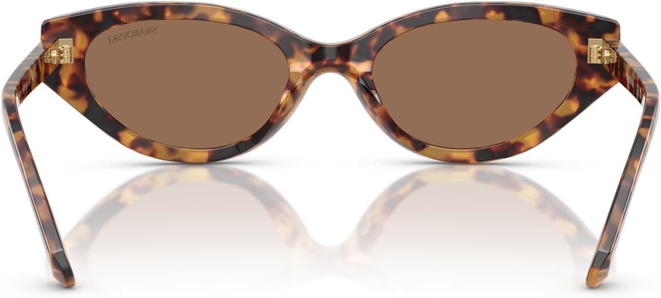 image:imageSwarovski womens Sk6030f Low Bridge Fit Round SunglassesHavana MedioDark Brown