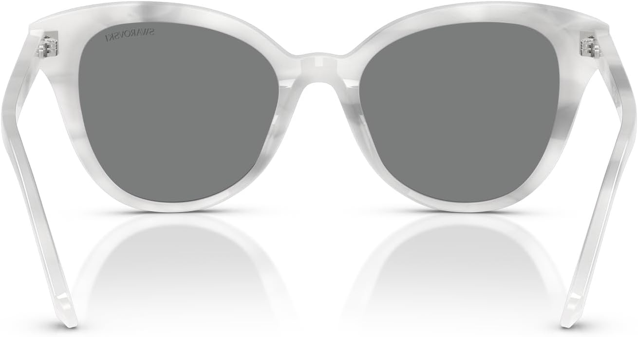 image:imageSwarovski womens Sk6031f Low Bridge Fit Butterfly SunglassesStriped WhiteDark Grey