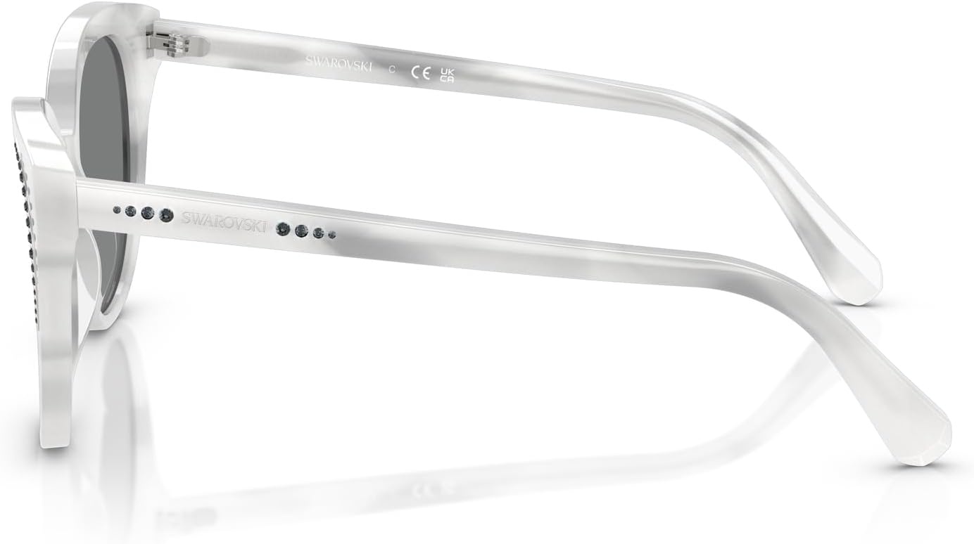 image:imageSwarovski womens Sk6031f Low Bridge Fit Butterfly SunglassesStriped WhiteDark Grey