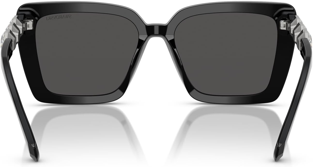 image:imageSwarovski womens Sk6032 Square SunglassesBlackDark Grey