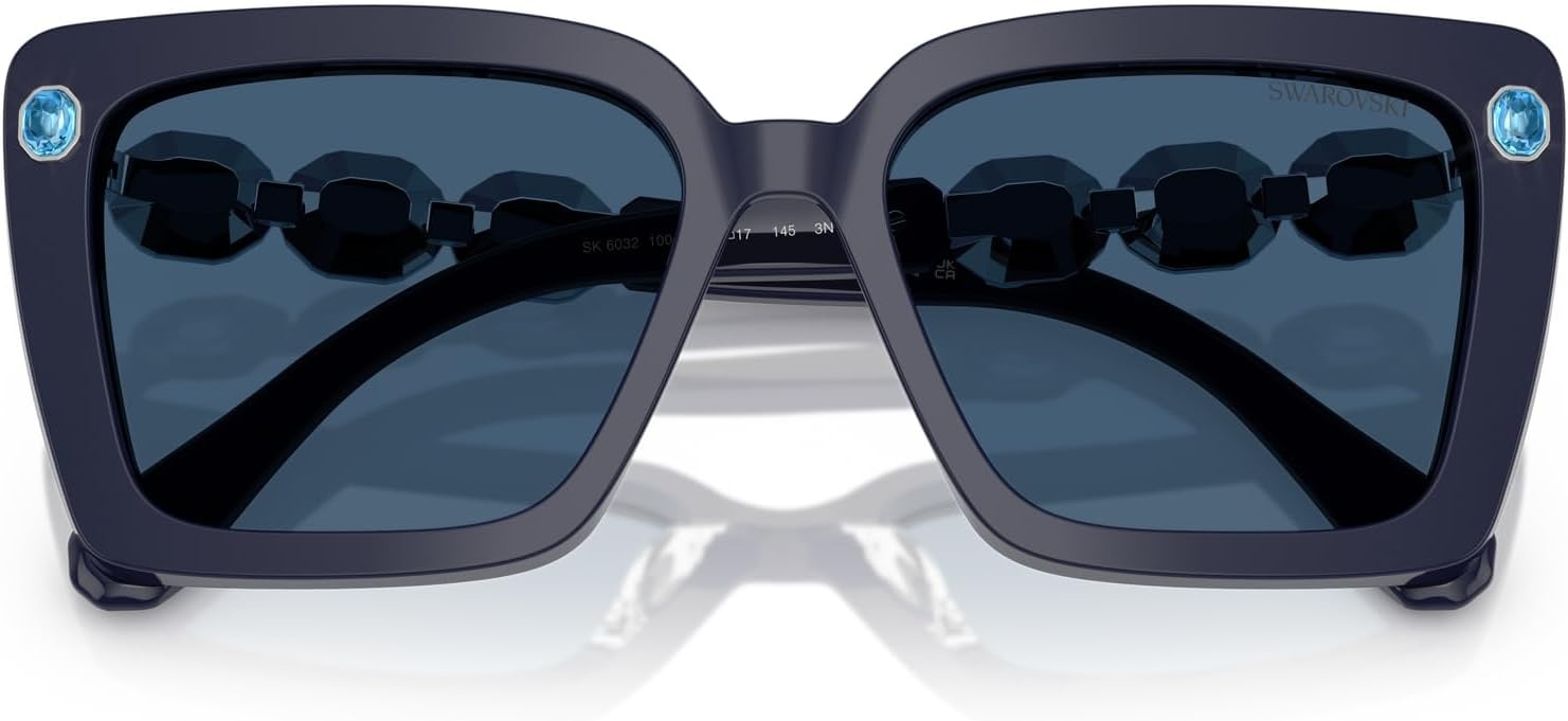 image:imageSwarovski womens Sk6032 Square SunglassesBlueDark Blue