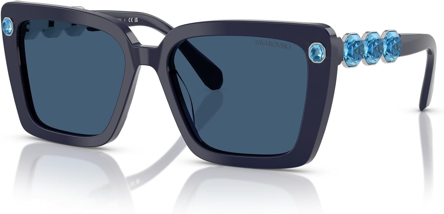 image:imageSwarovski womens Sk6032 Square SunglassesBlueDark Blue
