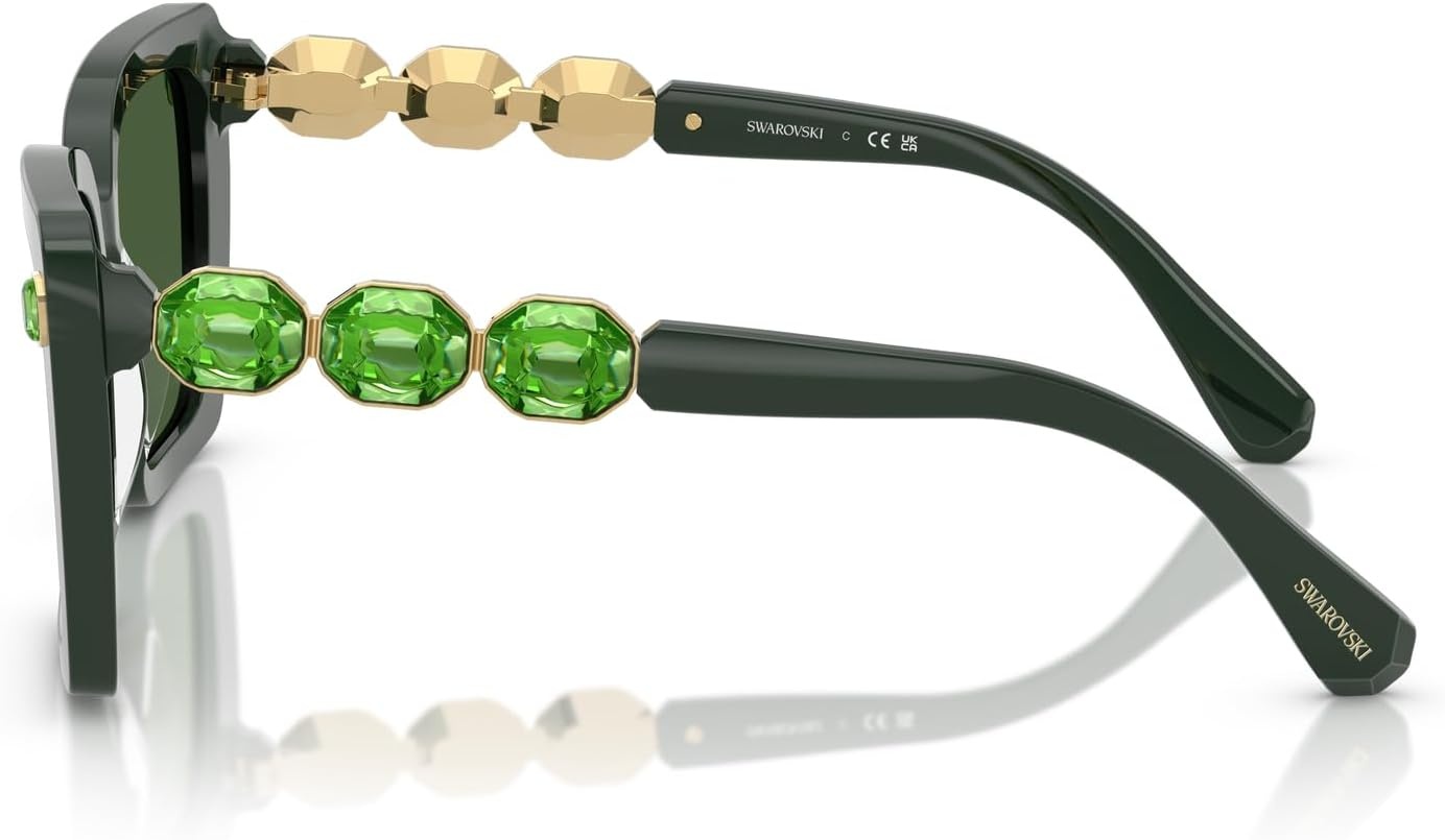 image:imageSwarovski womens Sk6032 Square SunglassesGreenDark Green