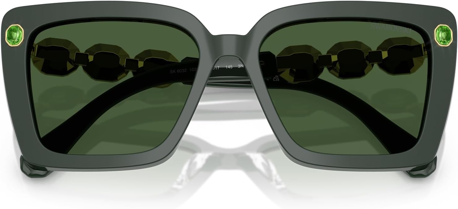 image:imageSwarovski womens Sk6032 Square SunglassesGreenDark Green