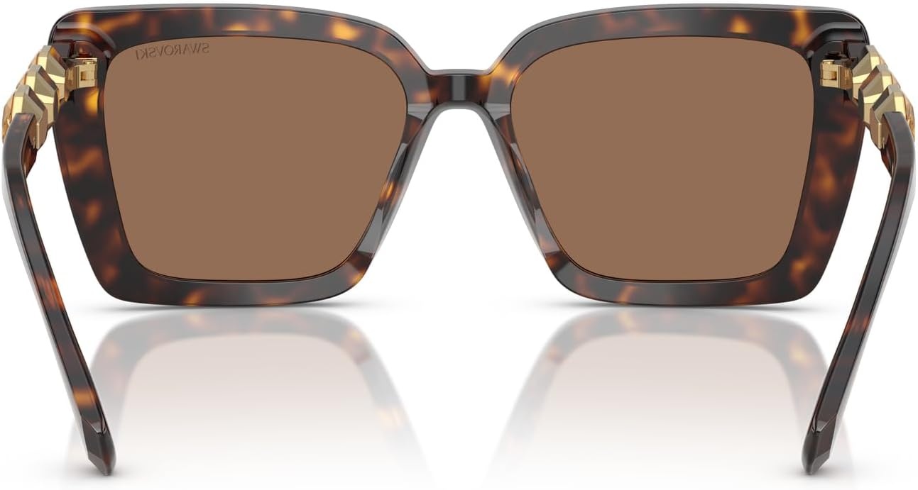 image:imageSwarovski womens Sk6032 Square SunglassesHavanaDark Brown
