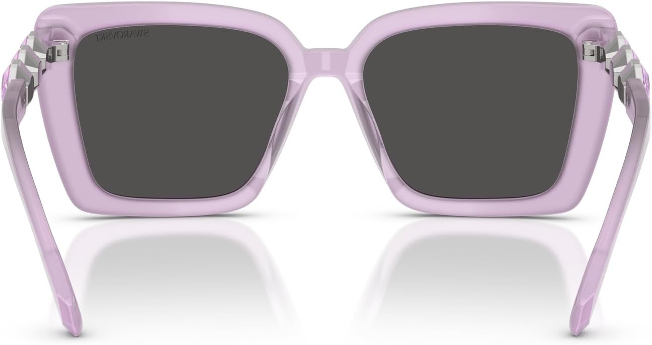 image:imageSwarovski womens Sk6032 Square SunglassesMilky LilacDark Grey