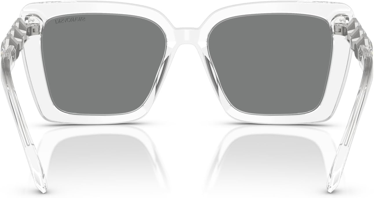 image:imageSwarovski womens Sk6032 Square SunglassesTransparentDark Grey