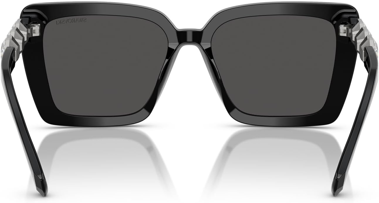 image:imageSwarovski womens Sk6032f Low Bridge Fit Square SunglassesBlackDark Grey