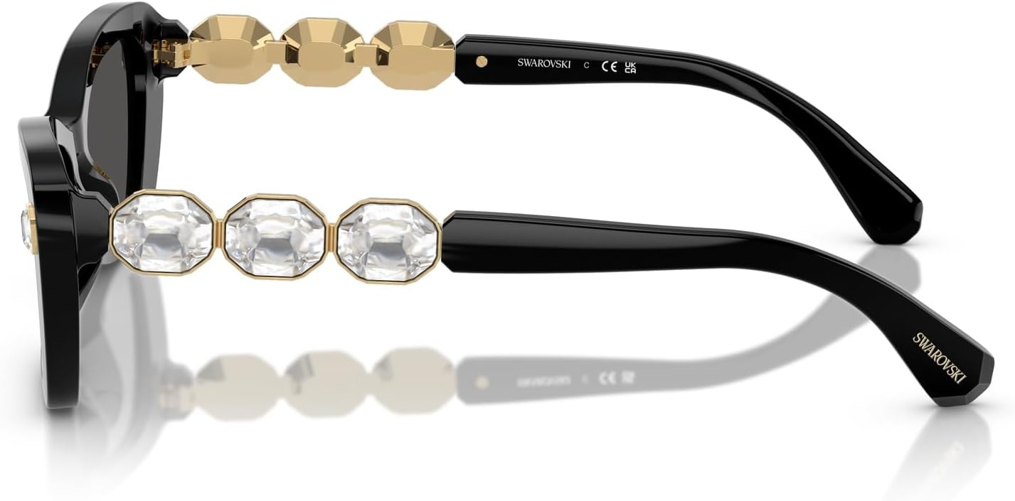 image:imageSwarovski womens Sk6033 Butterfly SunglassesBlackDark Grey