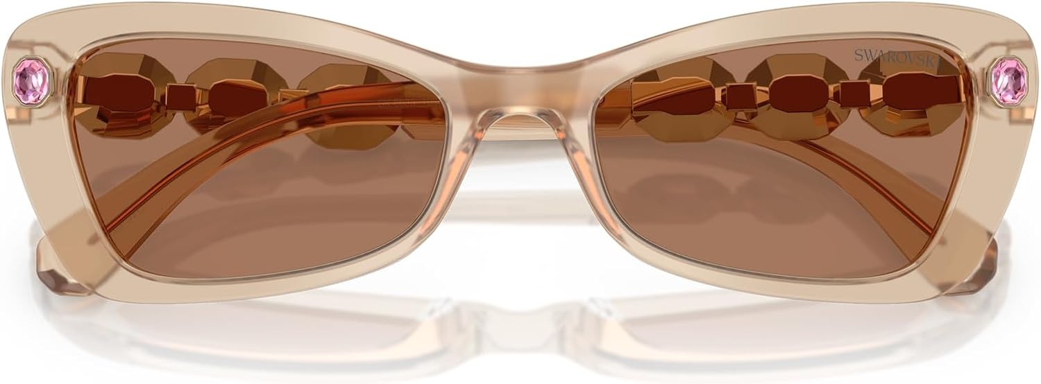 image:imageSwarovski womens Sk6033 Butterfly SunglassesMilky BeigeBrown