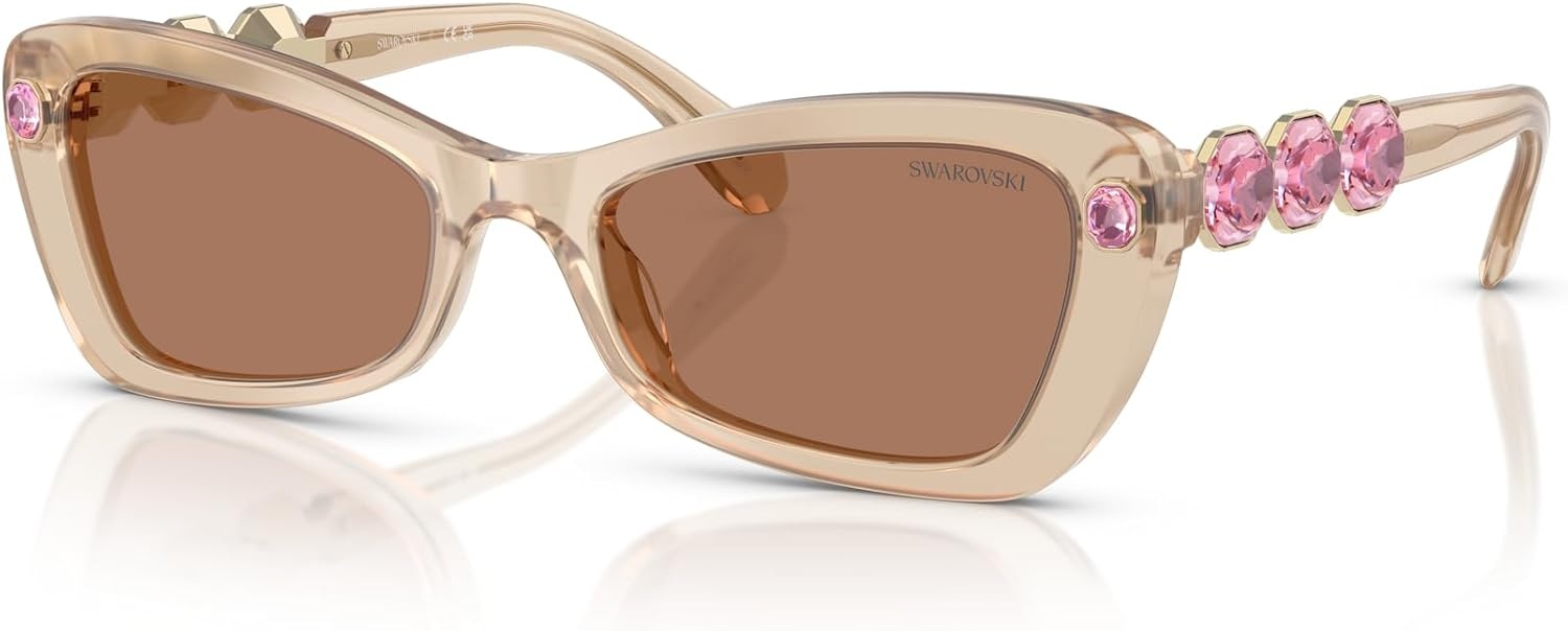 image:imageSwarovski womens Sk6033 Butterfly SunglassesMilky BeigeBrown