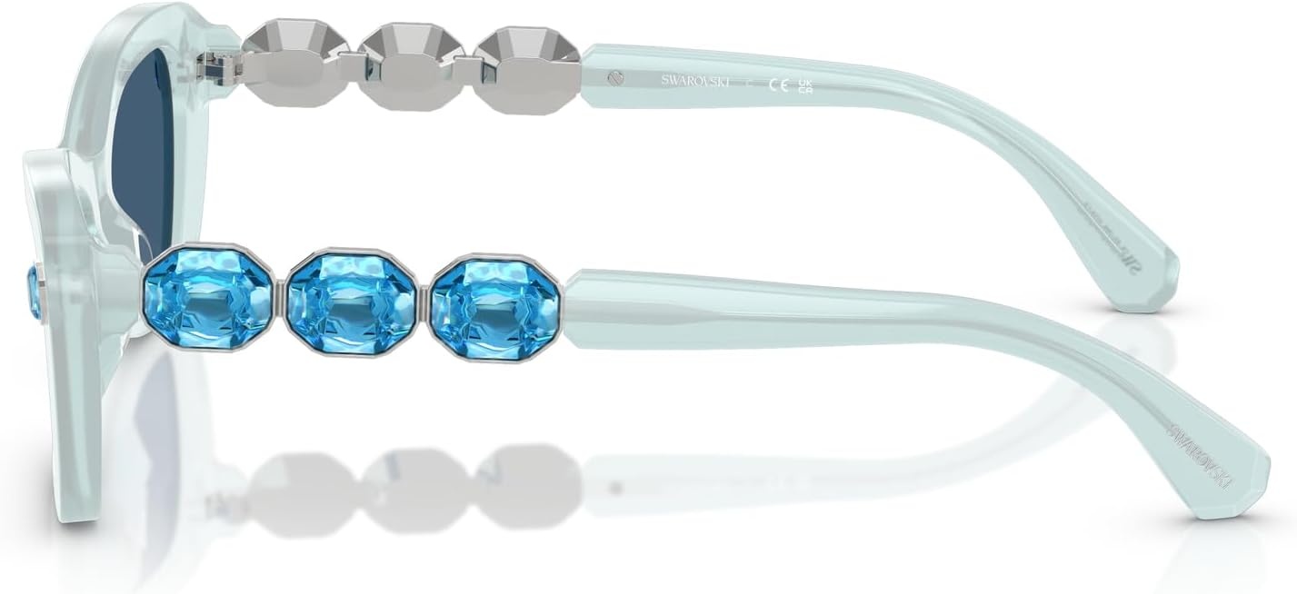 image:imageSwarovski womens Sk6033 Butterfly SunglassesMilky BlueDark Blue
