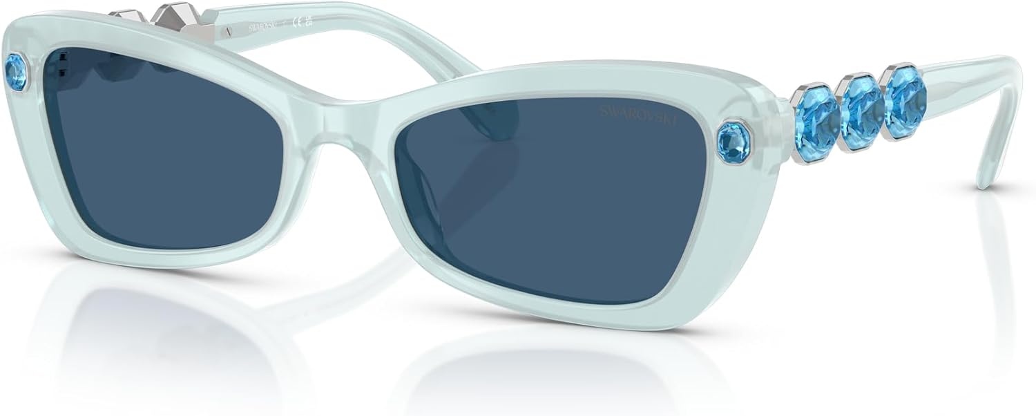 image:imageSwarovski womens Sk6033 Butterfly SunglassesMilky BlueDark Blue