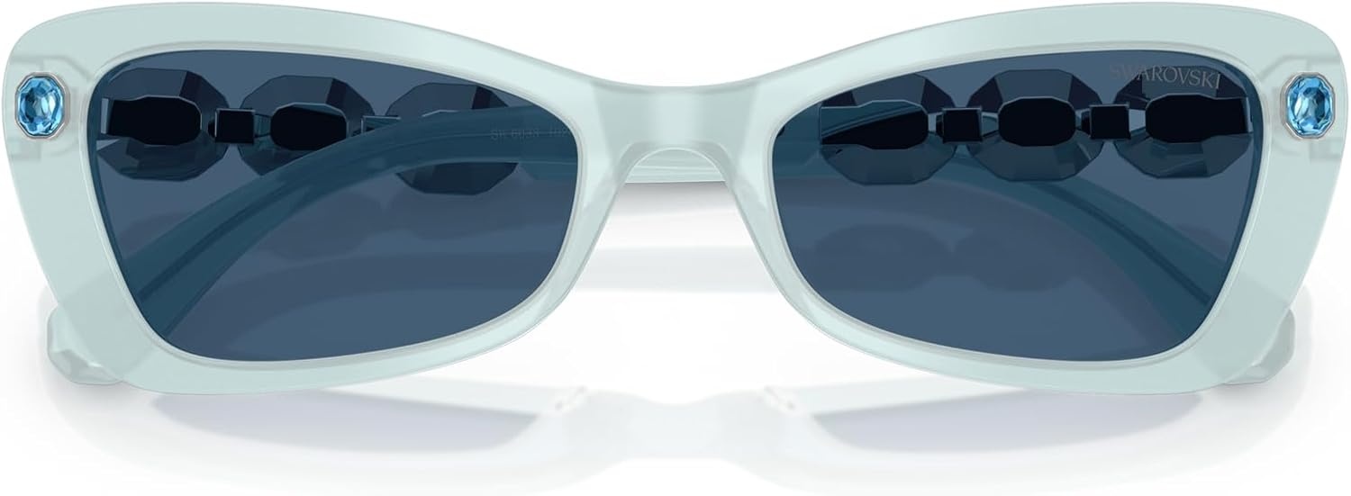image:imageSwarovski womens Sk6033 Butterfly SunglassesMilky BlueDark Blue