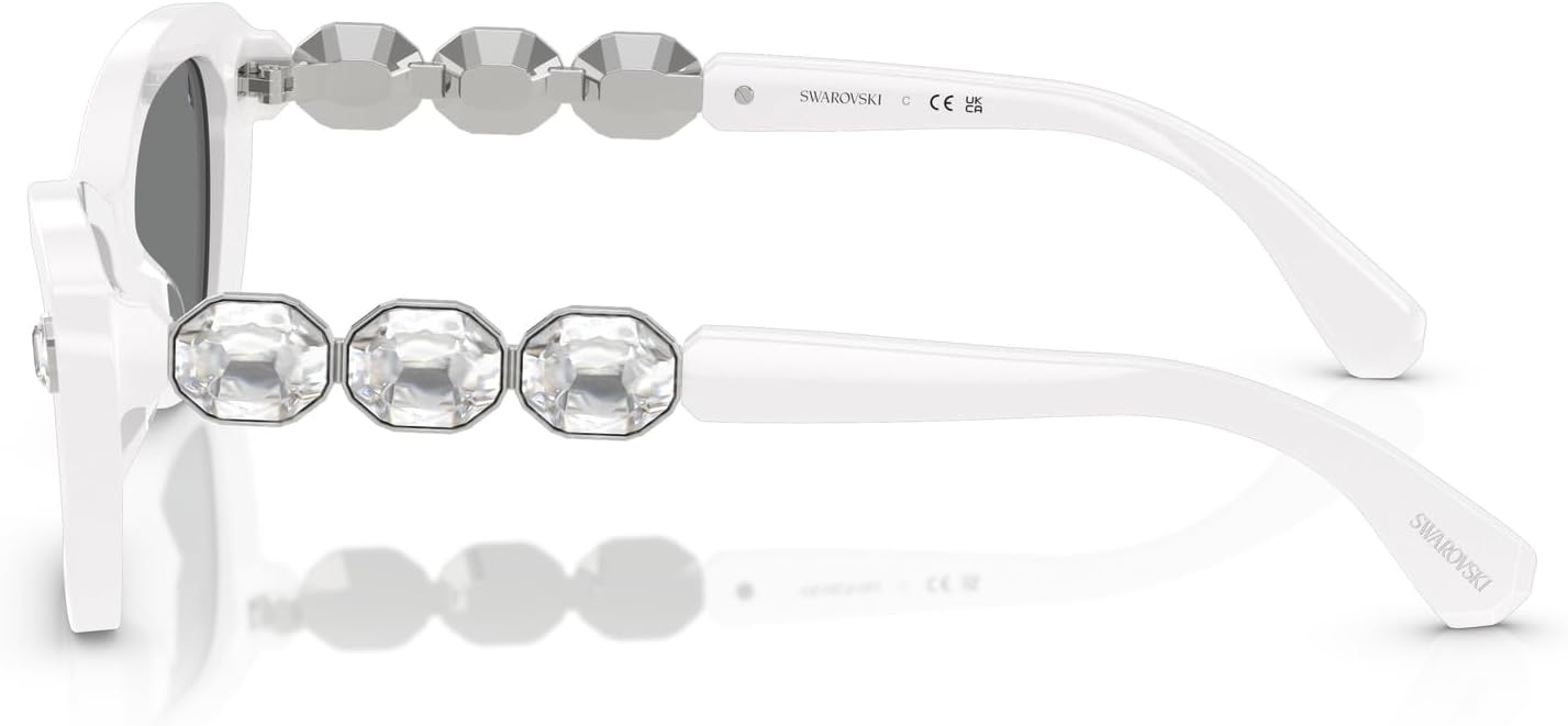 image:imageSwarovski womens Sk6033 Butterfly SunglassesWhiteDark Grey