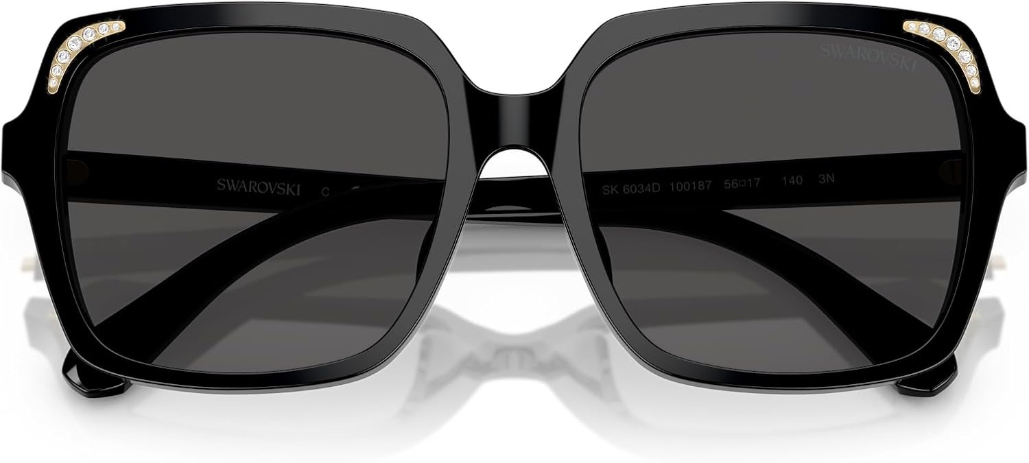 image:imageSwarovski womens Sk6034d Square SunglassesBlackDark Grey
