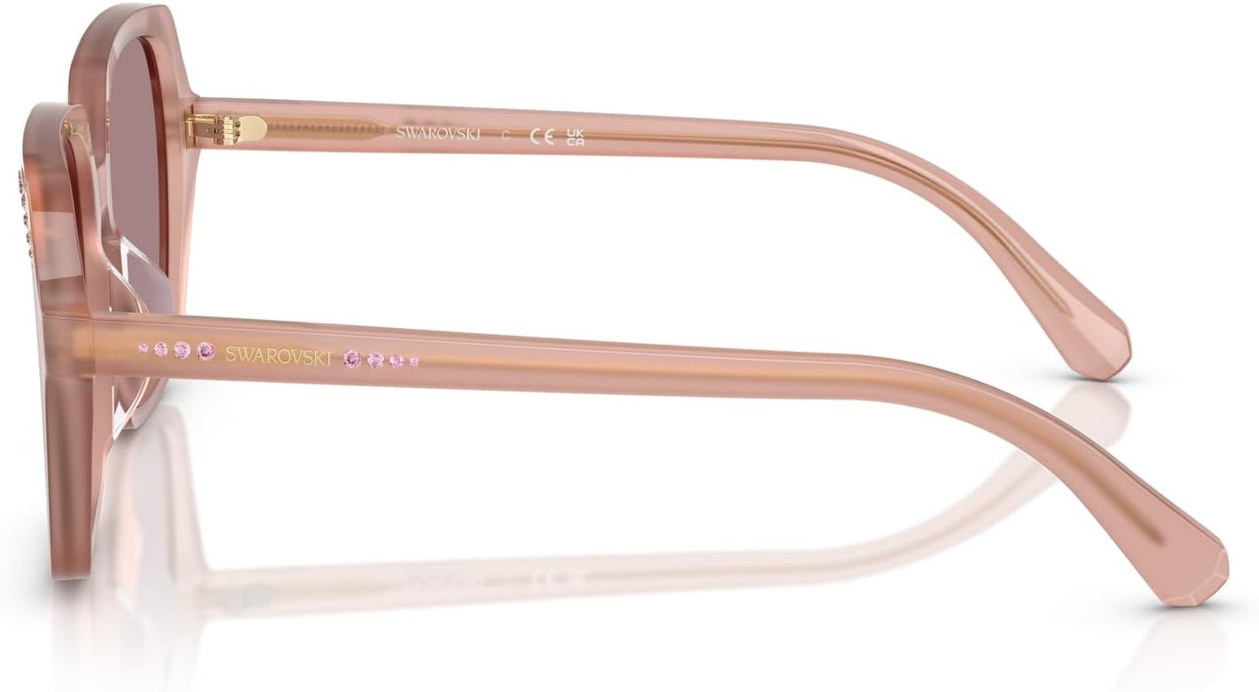 image:imageSwarovski womens Sk6034d Square SunglassesMilky PinkLight Purple Brown