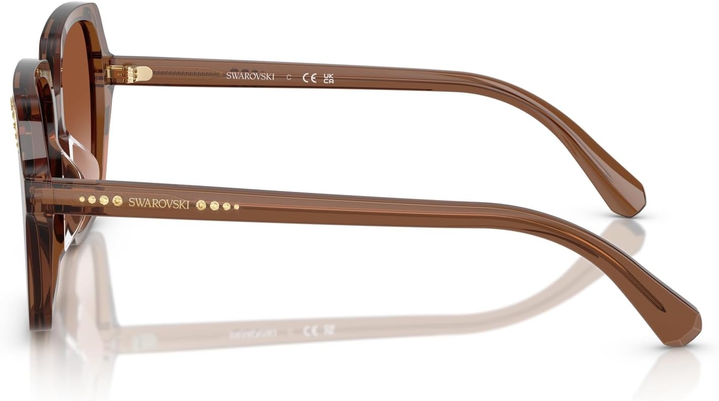 image:imageSwarovski womens Sk6034d Square SunglassesTransparent BrownGradient Brown