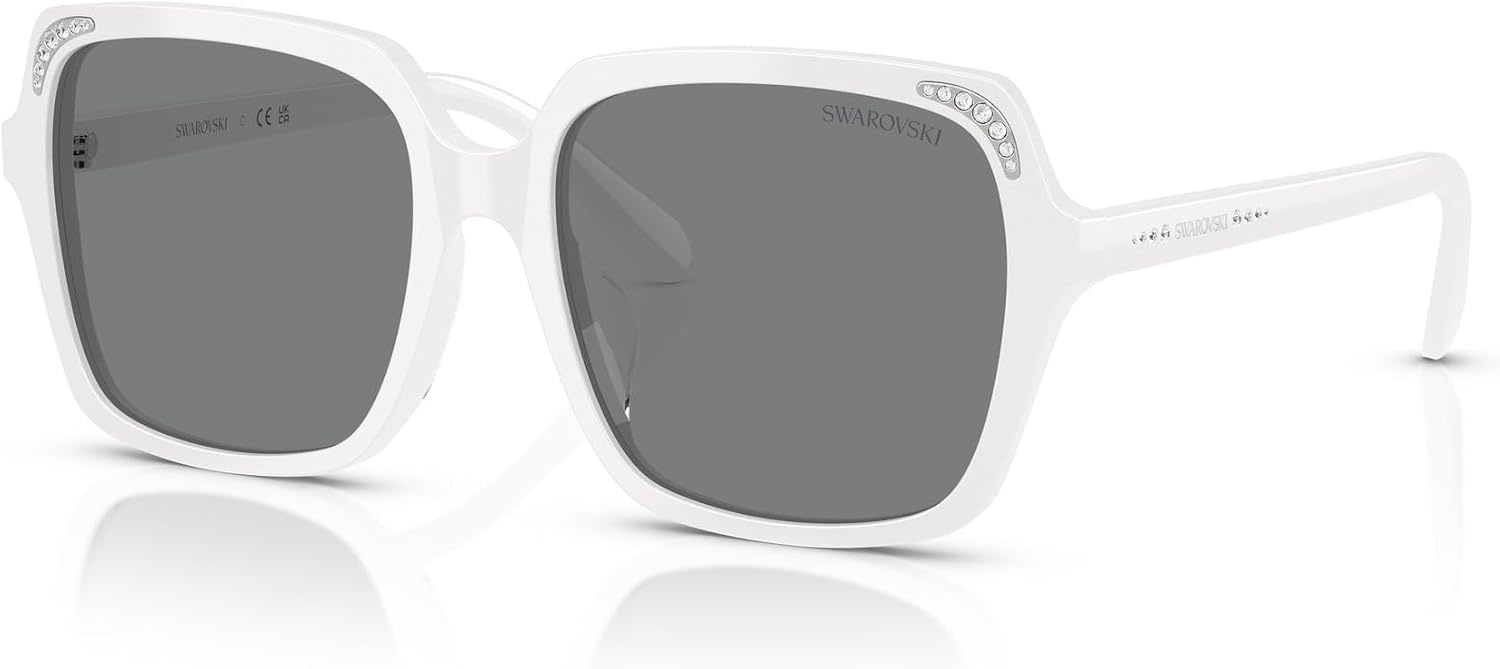 image:imageSwarovski womens Sk6034d Square SunglassesWhiteDark Grey