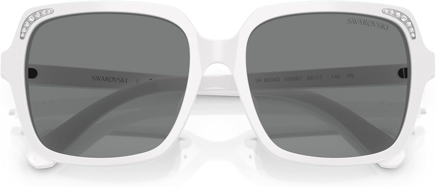 image:imageSwarovski womens Sk6034d Square SunglassesWhiteDark Grey
