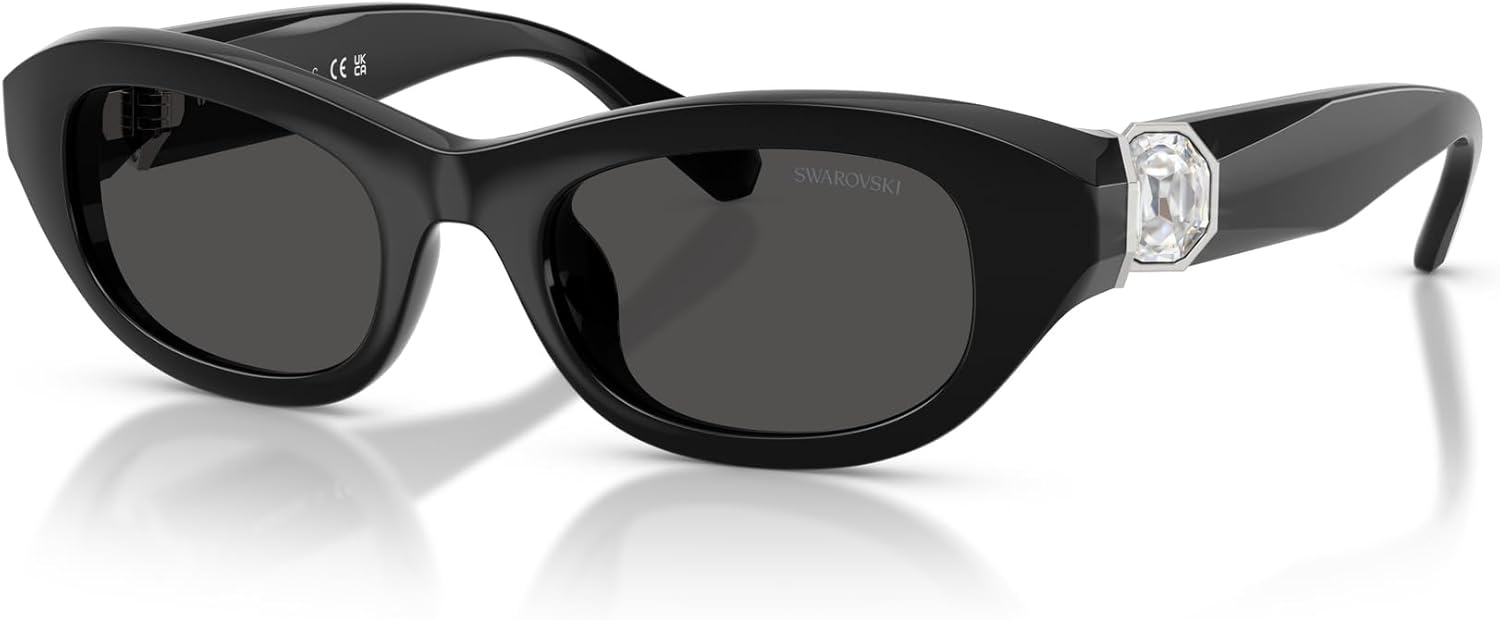 image:imageSwarovski womens Sk6036u Universal Fit Square SunglassesBlackDark Grey