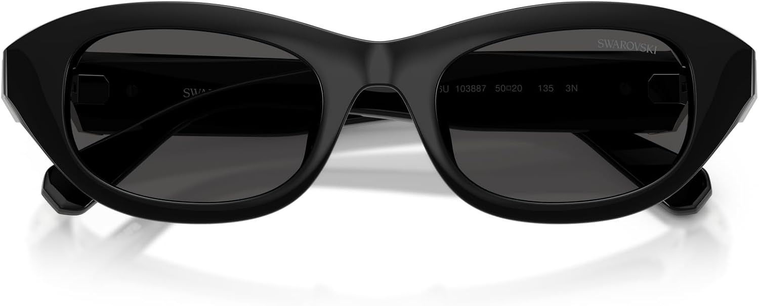 image:imageSwarovski womens Sk6036u Universal Fit Square SunglassesBlackDark Grey