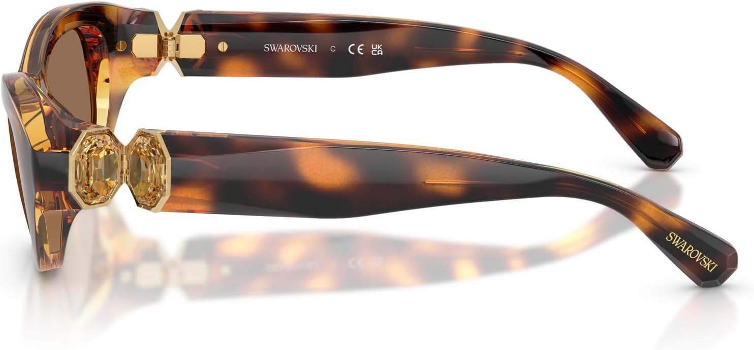 image:imageSwarovski womens Sk6036u Universal Fit Square SunglassesHavanaDark Brown