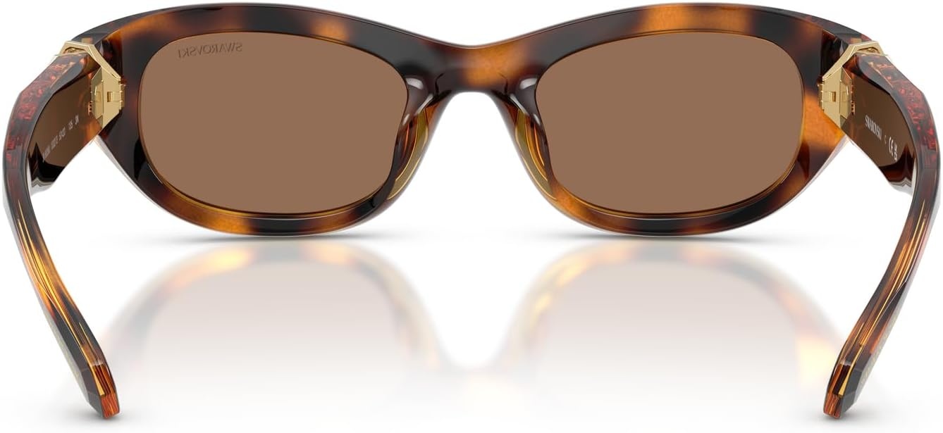 image:imageSwarovski womens Sk6036u Universal Fit Square SunglassesHavanaDark Brown