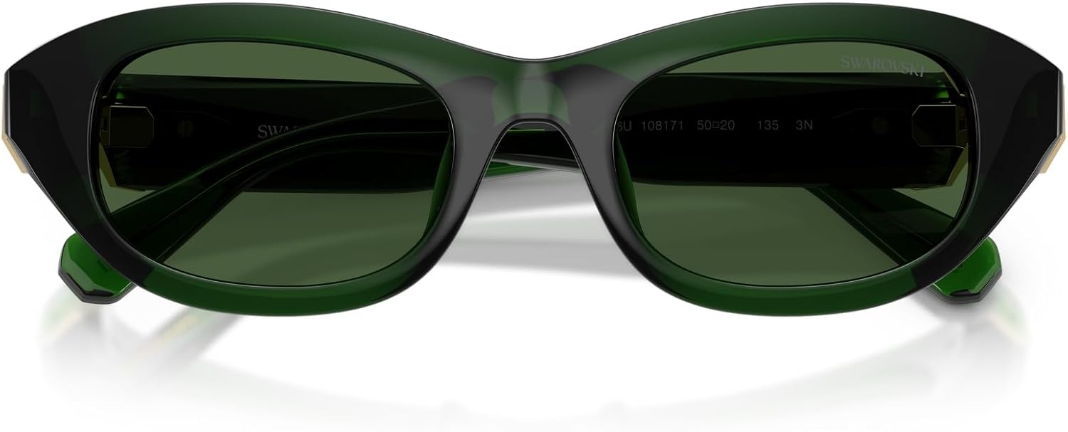 image:imageSwarovski womens Sk6036u Universal Fit Square SunglassesMilky Dark GreenDark Green