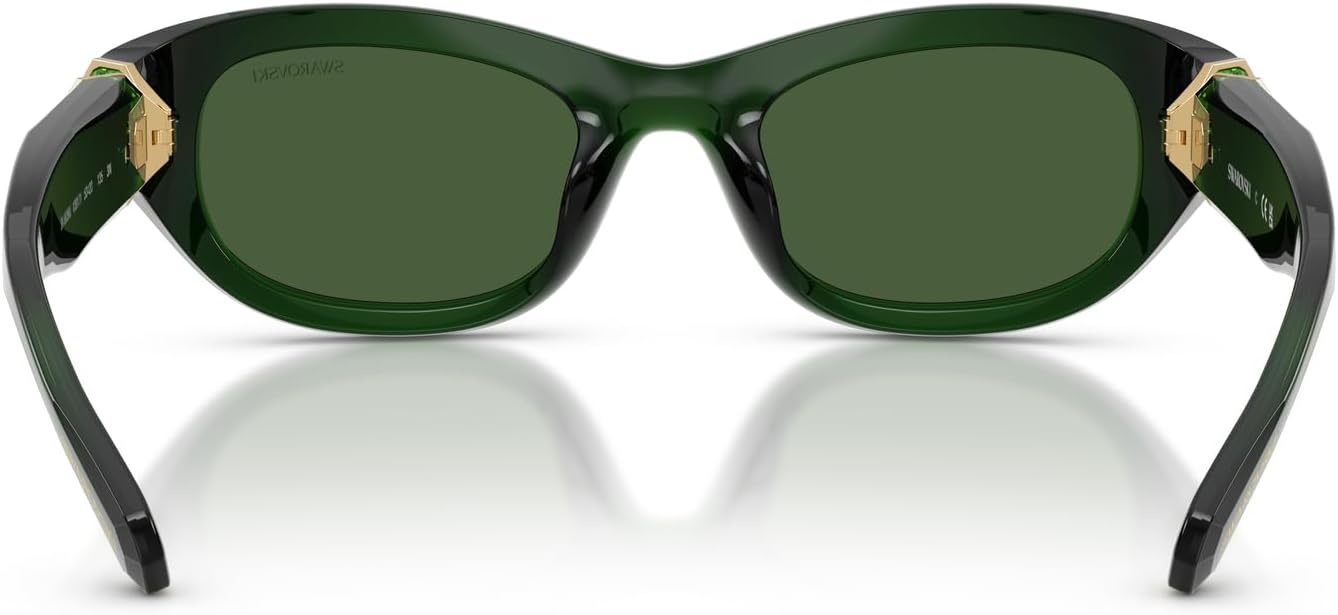 image:imageSwarovski womens Sk6036u Universal Fit Square SunglassesMilky Dark GreenDark Green