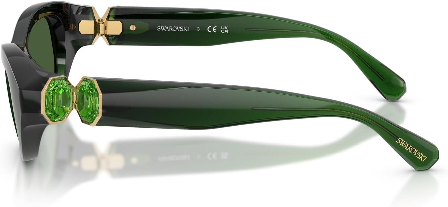 image:imageSwarovski womens Sk6036u Universal Fit Square SunglassesMilky Dark GreenDark Green