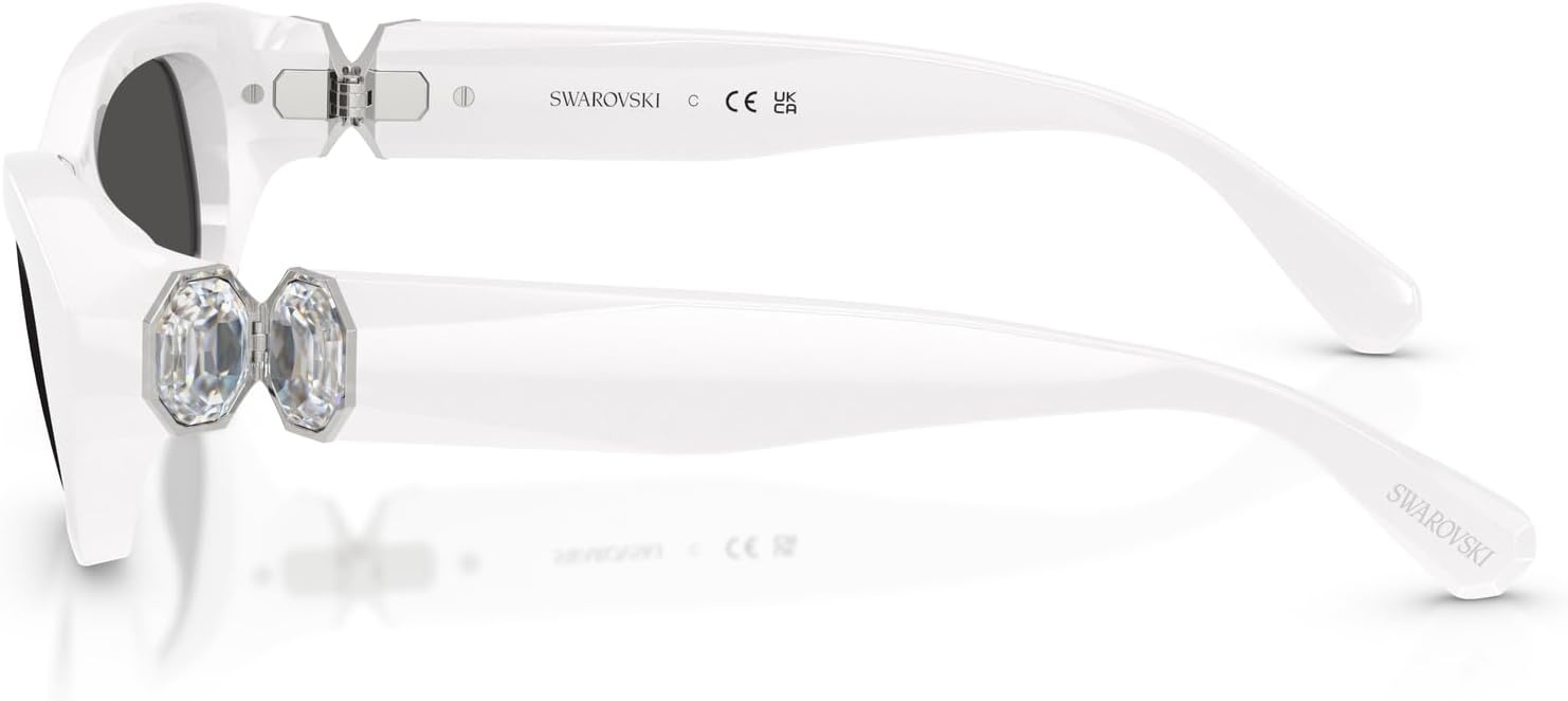 image:imageSwarovski womens Sk6036u Universal Fit Square SunglassesWhiteDark Grey