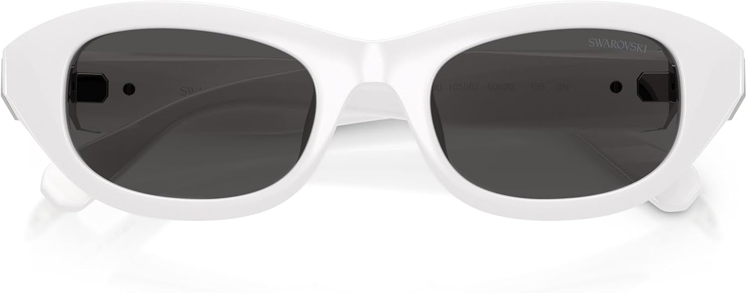 image:imageSwarovski womens Sk6036u Universal Fit Square SunglassesWhiteDark Grey
