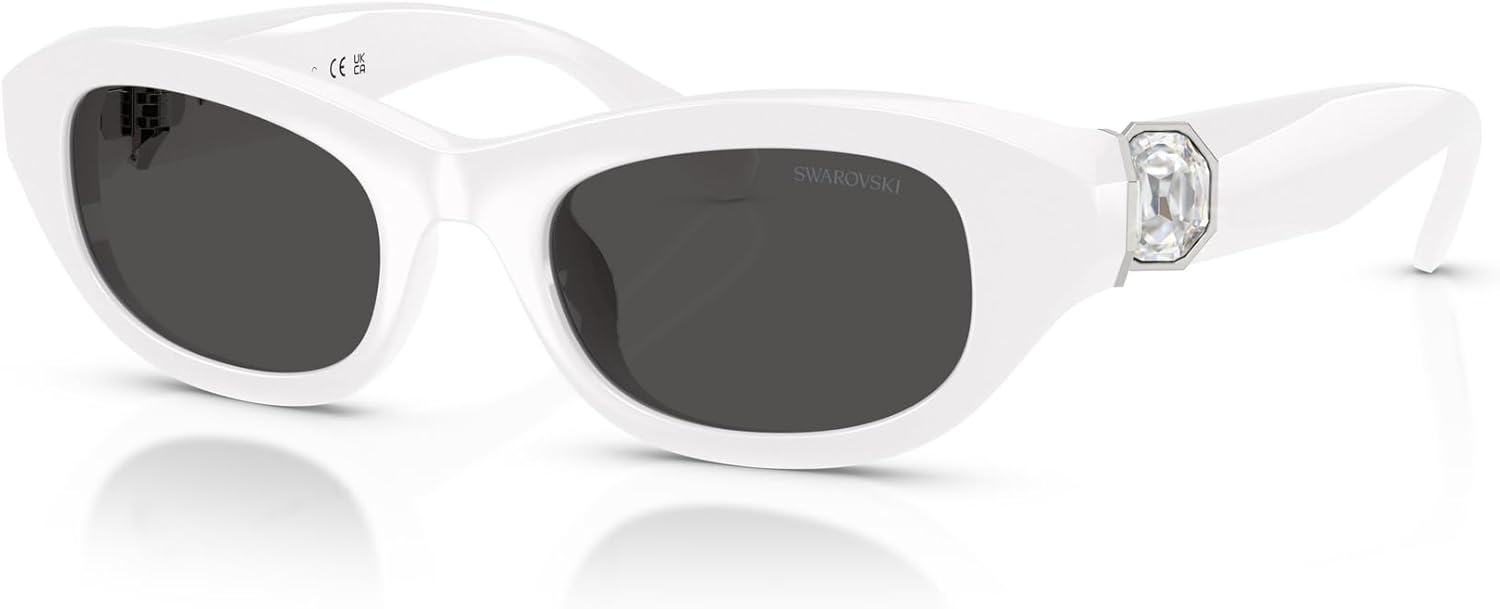 image:imageSwarovski womens Sk6036u Universal Fit Square SunglassesWhiteDark Grey