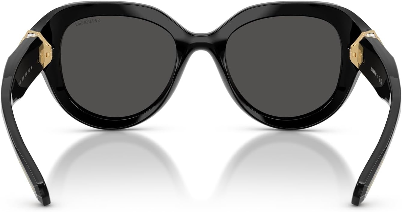 image:imageSwarovski womens Sk6037f Low Bridge Fit Round SunglassesBlackDark Grey