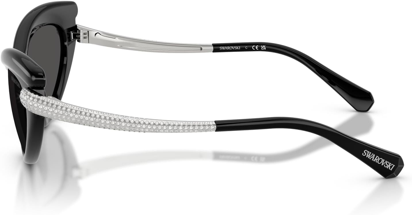 image:imageSwarovski womens Sk6038 Cat Eye SunglassesBlackDark Grey