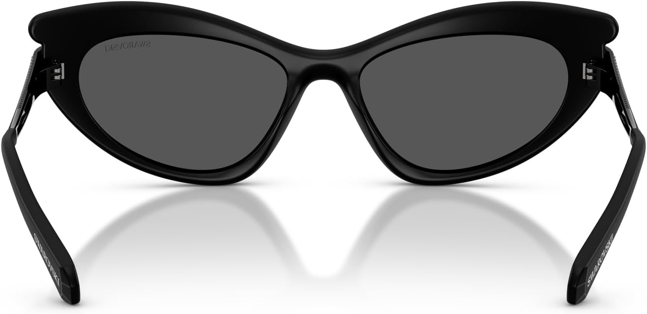 image:imageSwarovski womens Sk6038 Cat Eye SunglassesMatte BlackGrey Mirrored Black